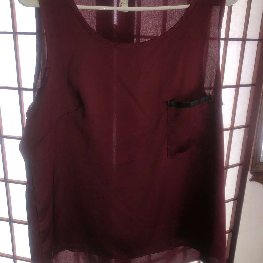 Maroon poly blend tank